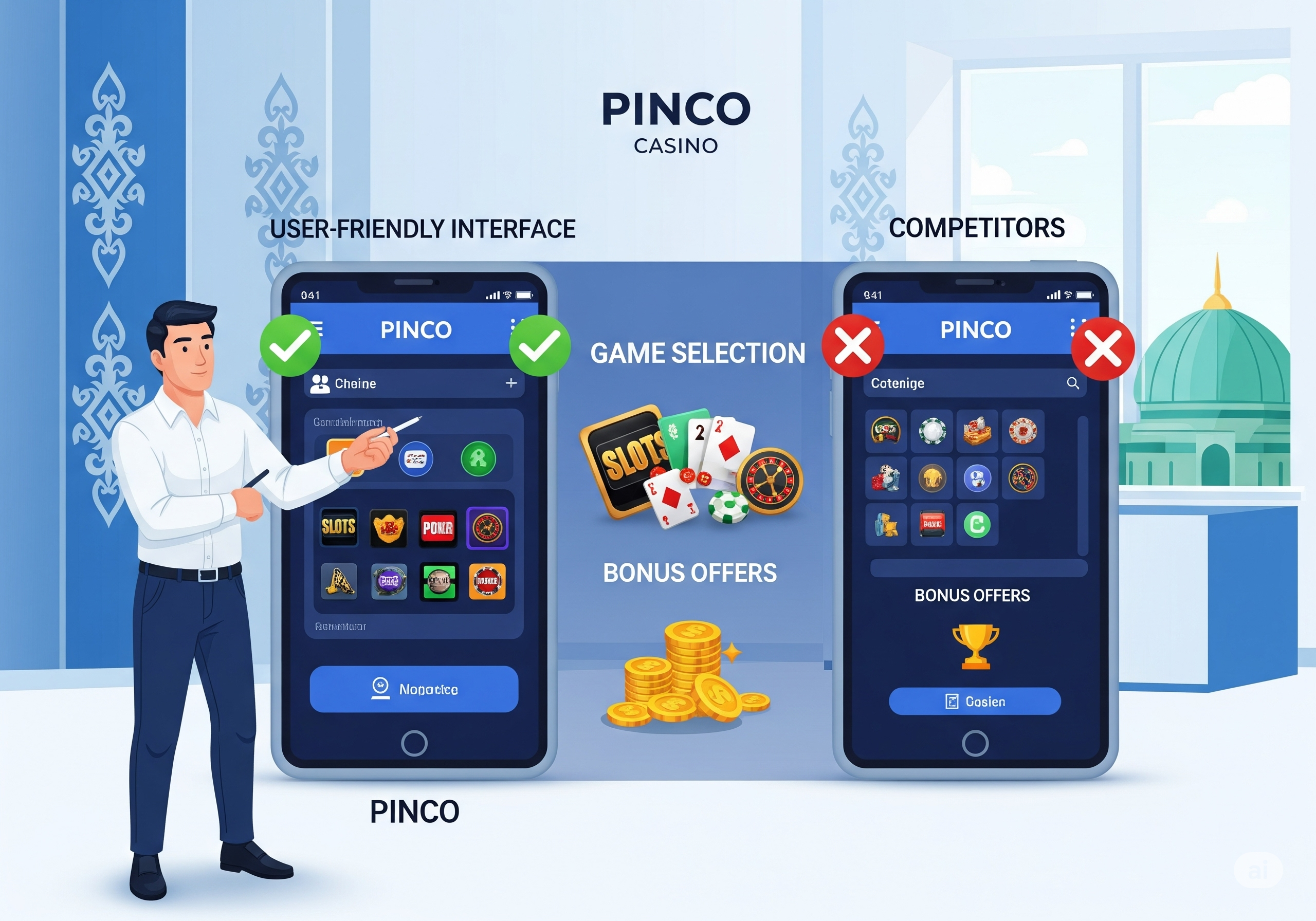 Comparison of the Pinco app with competitors