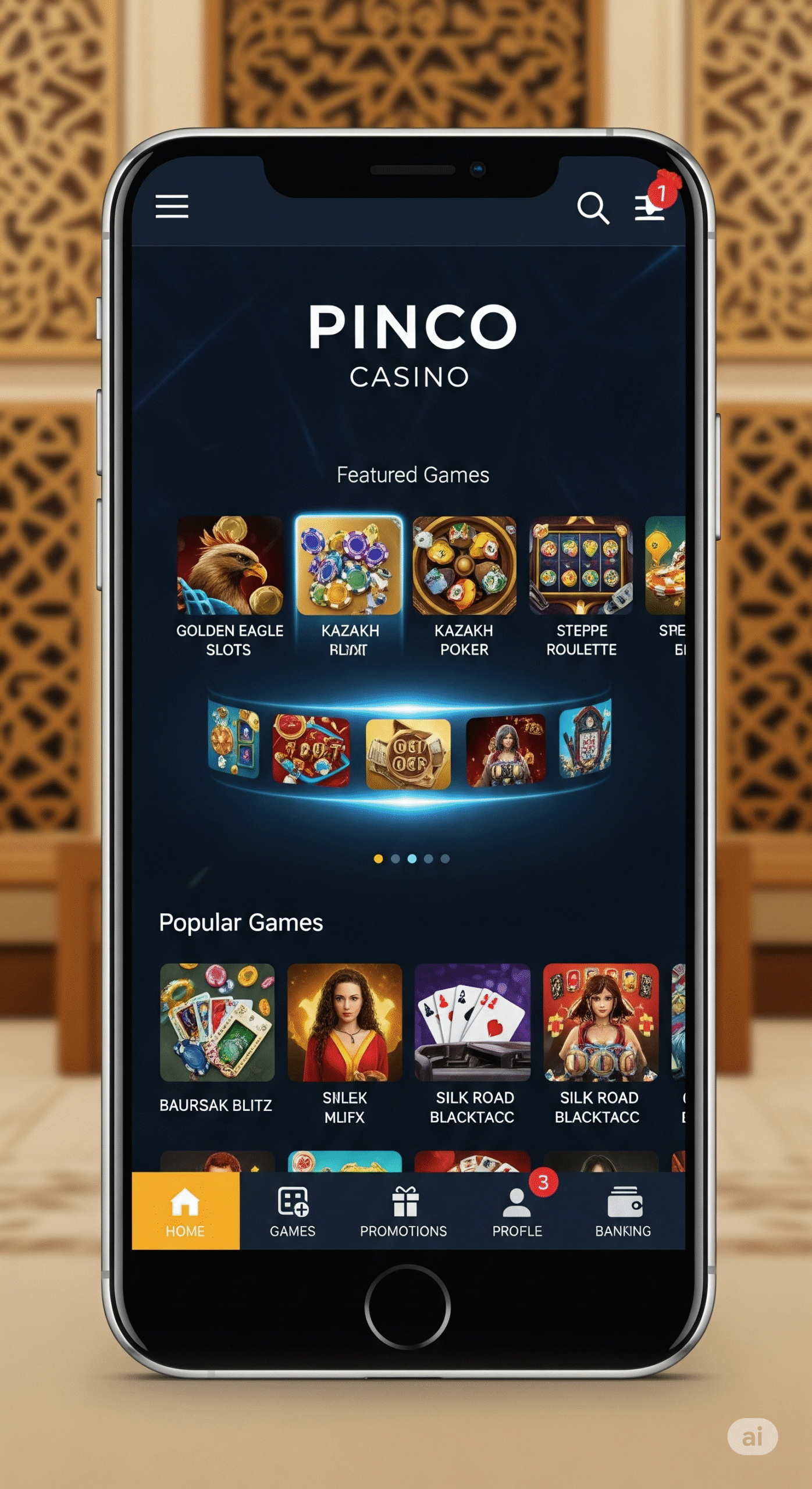 Pinco mobile version for Kazakhstan
